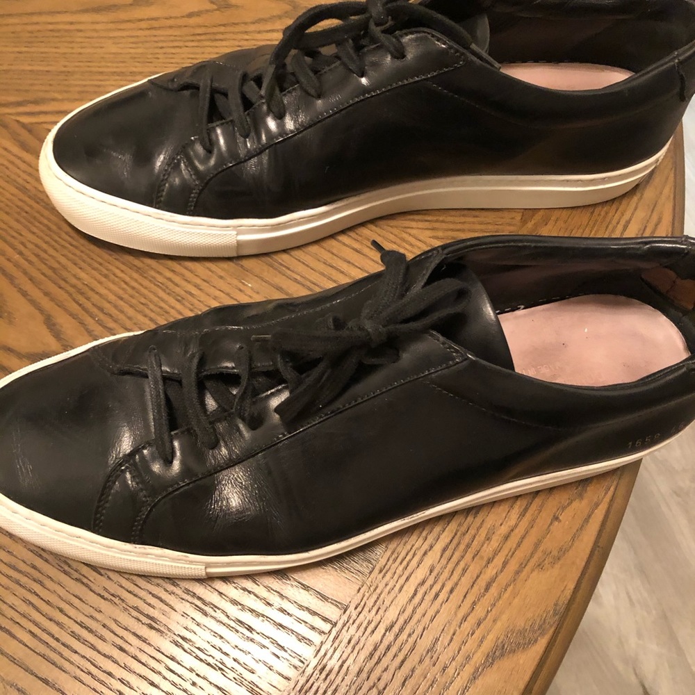 Common Projects black shoes white sole size 12